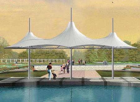 `安装膜结构景观棚的方法`