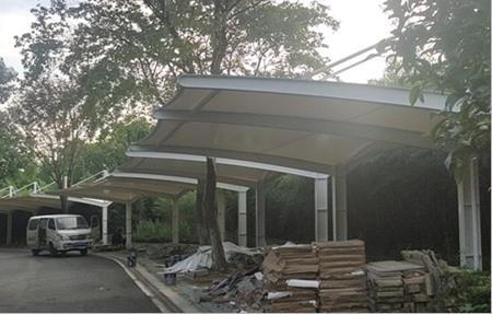 `张拉膜结构停车棚施工方案`