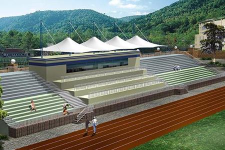 `体育看台膜结构雨棚膜材`