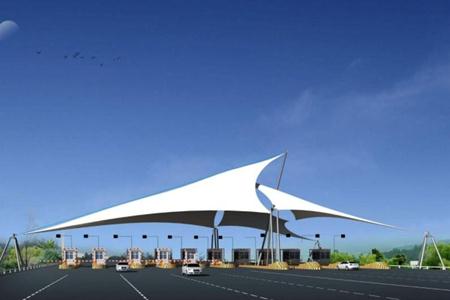 `收费站张拉膜结构大棚的特点`