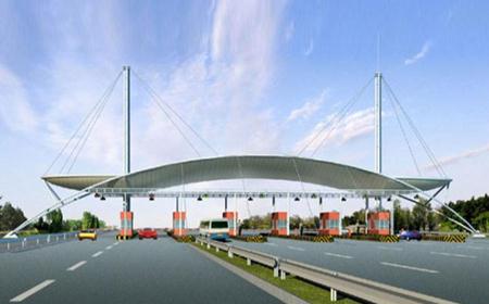 `膜结构收费站安装过程`