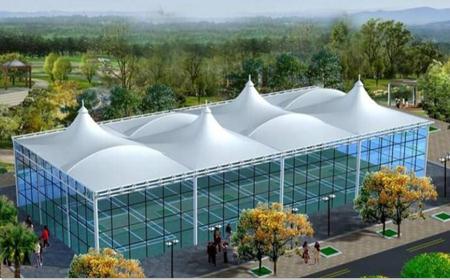 `膜结构球场棚建筑`