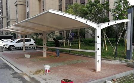 `双边膜结构车棚雨棚安装要求`