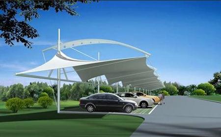 `膜结构停车棚施工过程`